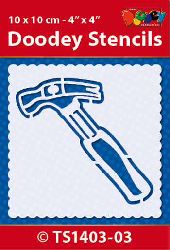 TS1403-03 Doodey Stencil , 10x10 cm Hammer