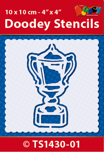 TS1430-01 Doodey Stencil , 10x10 cm Trophy
