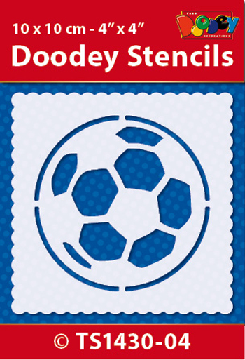 TS1430-04 Doodey Stencil , 10x10 cm Sports Ball