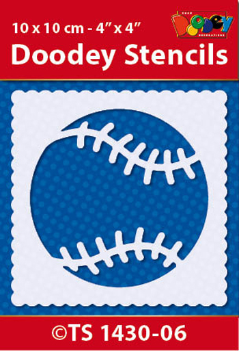 TS1430-06 Doodey Stencil , 10x10 cm Baseball