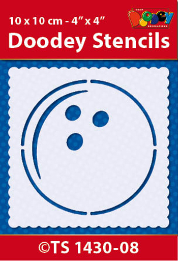 TS1430-08 Doodey Stencil , 10x10 cm Bowlingball