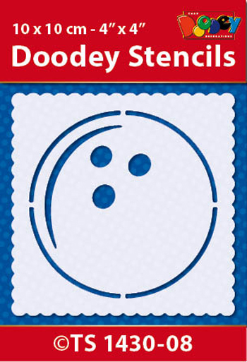 TS1430-08 Doodey Stencil , 10x10 cm Bowlingball