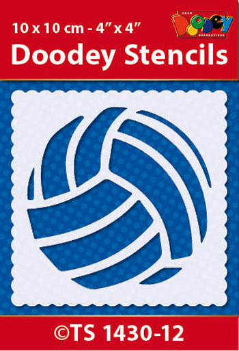 TS1430-12 Doodey Stencil , 10x10 cm  Volleyball