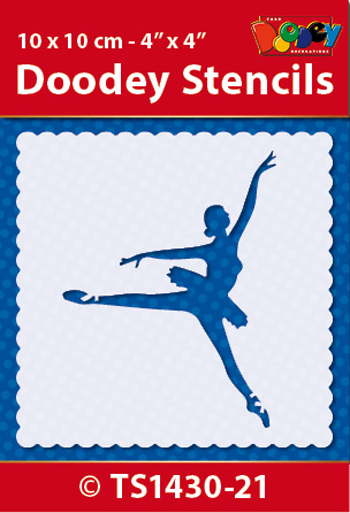TS1430-21 Doodey Stencil , 10x10 cm Ballerina
