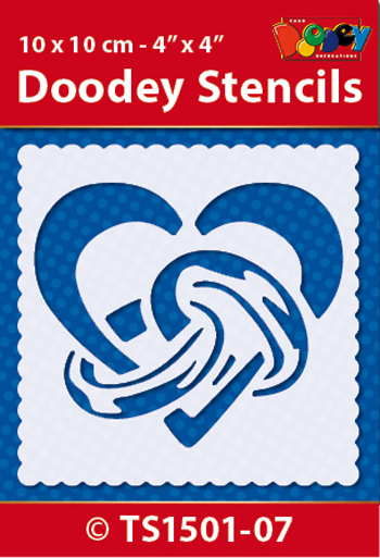 TS1501-07 Doodey Stencil , 10x10 cm Love / Rings