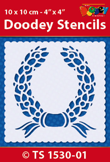 TS1530-01 Doodey Stencil , 10x10 cm Wreath