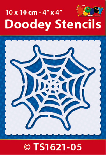 TS1621-05 Doodey Stencil , 10x10 cm Cobweb