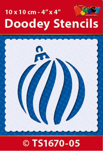 TS1670-05 Doodey Stencil , 10x10 cm X-mas Ball