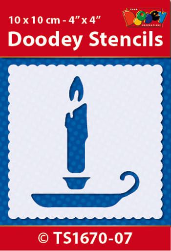 TS1670-07 Doodey Stencil , 10x10 cm X-mas Candle