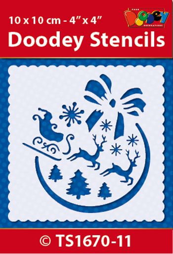 TS1670-11 Doodey Stencil , 10x10 cm X-mas Ball