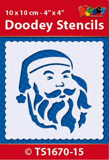 TS1670-15 Doodey Stencil , 10x10 cm Santa