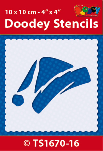TS1670-16 Doodey Stencil , 10x10 cm Santa Hat