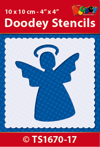 TS1670-17 Doodey Stencil , 10x10 cm Angel