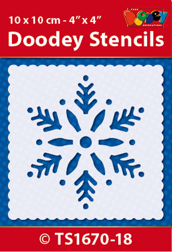 TS1670-18 Doodey Stencil , 10x10 cm Snowflake