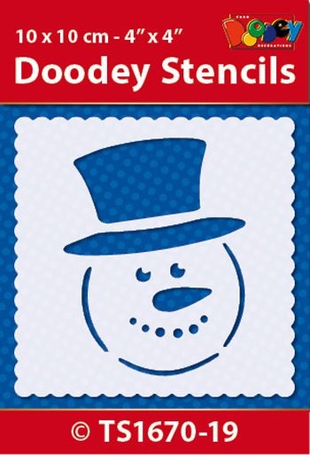 TS1670-19 Doodey Stencil , 10x10 cm Snowman