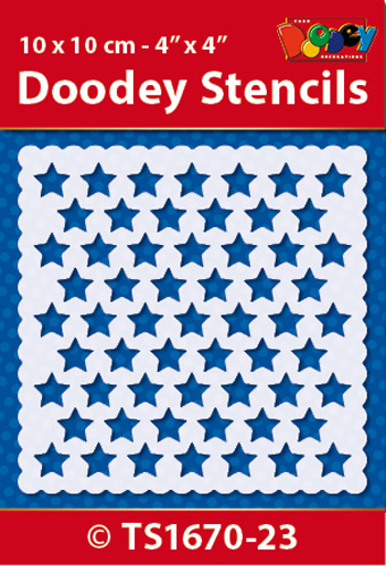 TS1670-23 Doodey Stencil , 10x10 cm X-mas pattern / Stars