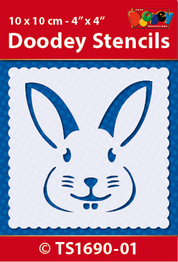 TS1690-01 Doodey Stencil , 10x10 cm Easter / Bunny