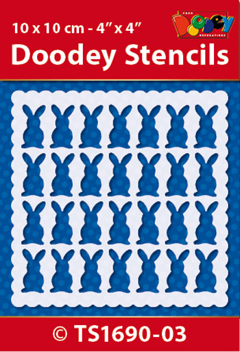 TS1690-03 Doodey Stencil , 10x10 cm Easter Pattern