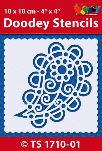 TS1710-01 Doodey Stencil , 10x10 cm