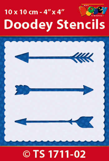 TS1711-02 Doodey Stencil , 10x10 cm Arrows