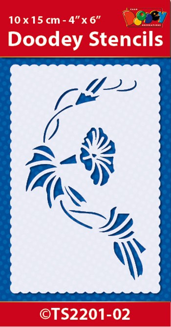 TS2201-02 Doodey Stencil , 10x15 cm, Flower