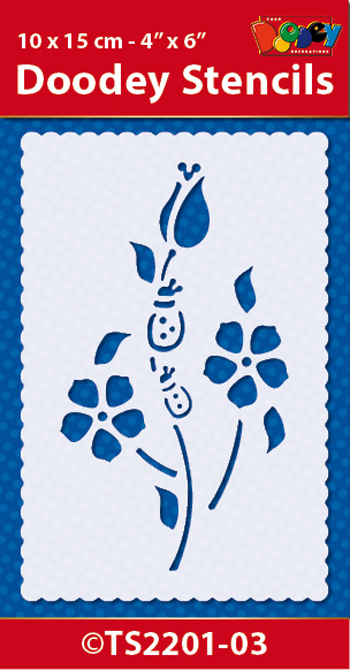 TS2201-03 Doodey Stencil , 10x15 cm, Flower