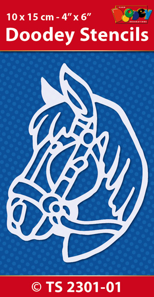 TS2301-01 Doodey Stencil , 10x15 cm Horsehead