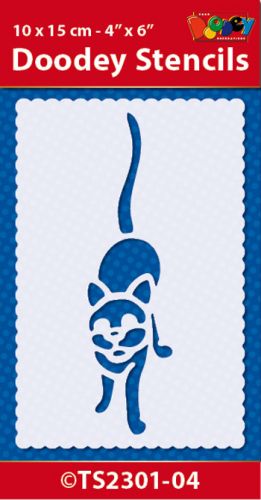 TS2301-04 Doodey Stencil , 10x15 cm Cat