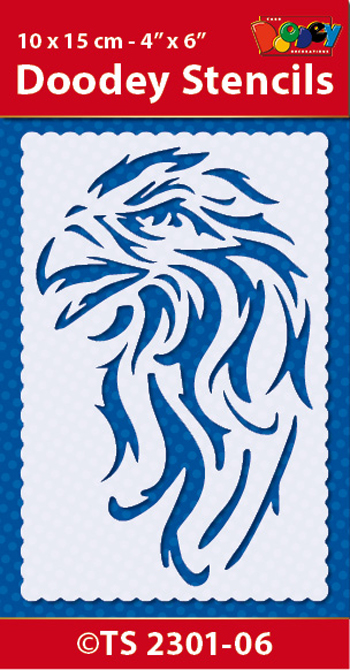 TS2301-06 Doodey Stencil , 10x15 cm Bird of Prey