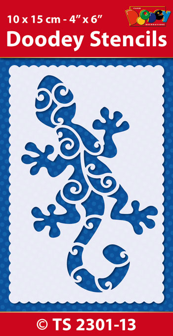 TS2301-13 Doodey Stencil , 10x15 cm Gekko
