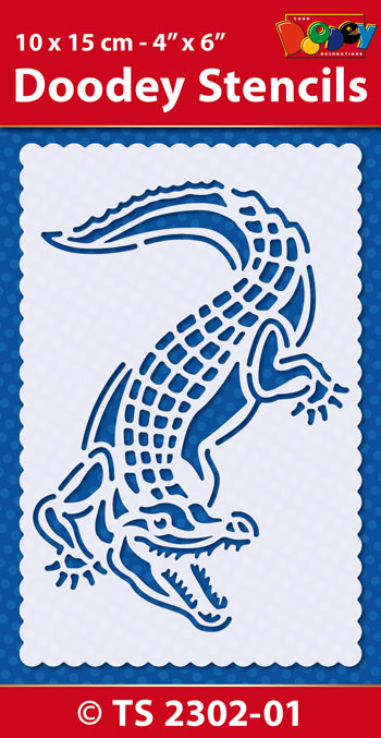 TS2302-01 Doodey Stencil , 10x15 cm, Crocodile
