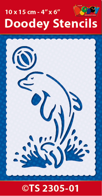 TS2305-01 Doodey Stencil , 10x15 cm, Dolphin