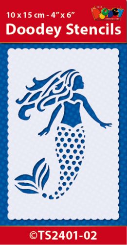 TS2401-02 Doodey Stencil , 10x15 cm Mermaid