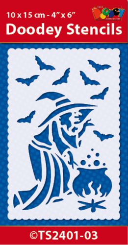 TS2401-03 Doodey Stencil , 10x15 cm Witch