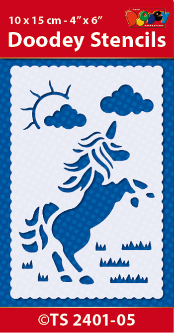 TS2401-05 Doodey Stencil , 10x15 cm Unicorn