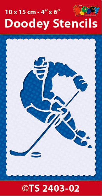 TS2403-02 Doodey Stencil , 10x15 cm Hockey on Ice