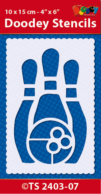 TS2403-07 Doodey Stencil , 10x15 cm Bowling