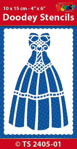 TS2405-01 Doodey Stencil , 10x15 cm Party Dress