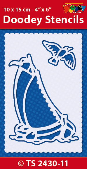 TS2430-11 Doodey Stencil , 10x15 cm  Sailboat