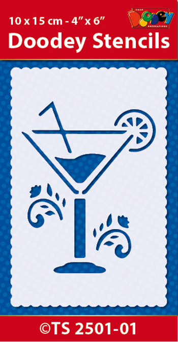 TS2501-01 Doodey Stencil , 10x15 cm  Cocktail