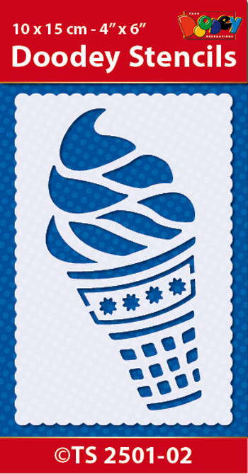 TS2501-02 Doodey Stencil , 10x15 cm  Ice Cream