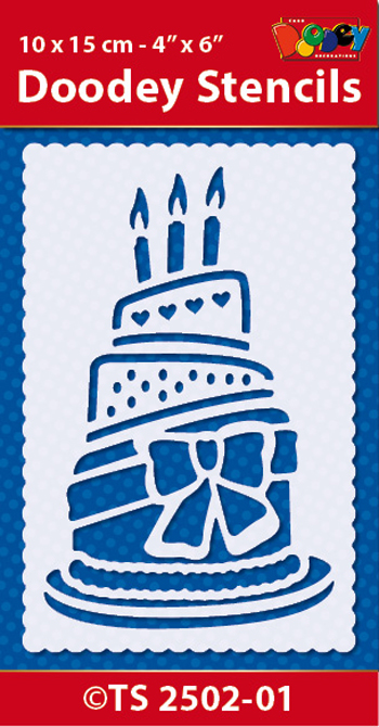 TS2502-01 Doodey Stencil , 10x15 cm Cake