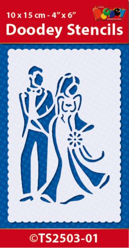 TS2503-01 Doodey Stencil , 10x15 cm Wedding Couple (1)
