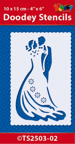 TS2503-02 Doodey Stencil , 10x15 cm Wedding Couple (2)