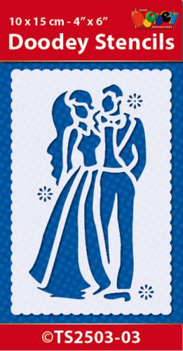 TS2503-03 Doodey Stencil , 10x15 cm Wedding Couple (3)