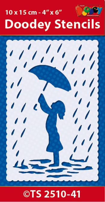 TS2510-41 Doodey Stencil , 10x15 cm  Rainy Day