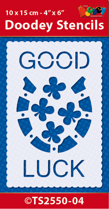 TS2550-04 Doodey Stencil , 10x15 cm, Sentiment Good Luck