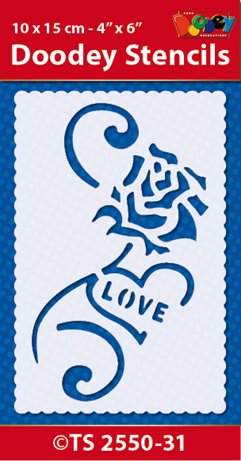 TS2550-31 Doodey Stencil 10x15 cm Sentiment Love