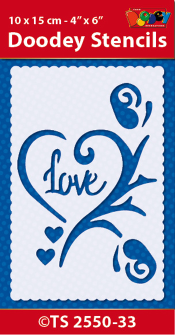TS2550-33 Doodey Stencil 10x15 cm Sentiment Love