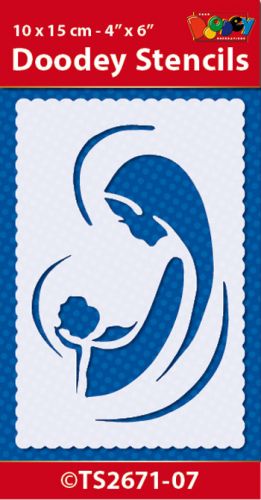 TS2671-07 Doodey Stencil , 10x15 cm Mary / Jesus